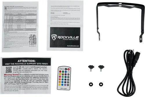Vista 7 de Rockville Paquete Par de Baterías 6RF Negro, 8 Luces de Lavado Recargables+Estuche RGBWA+UV, DMX inalámbrico, control remoto RF, batería de 15