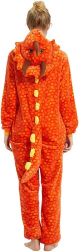 Vista 5 de Funnyparty Triceratops - Pijama de Halloween con diseño de animal disfraz de animal para adultos de una pieza unisex