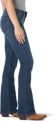 Vista 3 de Wrangler - Jeans para mujer estilo Western de tiro medio, elásticos y con corte bota