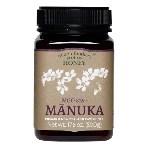 Vista 8 de Mason Brothers' Raw Manuka Honey MGO 829+ 8.8 onzas de miel de Nueva Zelanda, certificado MGO