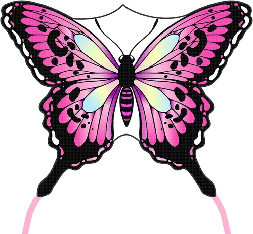 Vista 12 de Mariposa enorme cometa para niños y adultos, cuerda de una sola línea con cola fácil de volar para viajes a la playa, parque, juegos y actividades