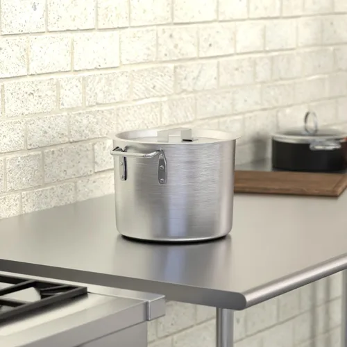 Vista 4 de Olla de aluminio de peso estándar de 8 cuartos de galón con tapa