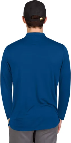 Vista 3 de Mens Dry Fit Long Sleeve Collarless Golf Shirt, Quick Dry Polos, Stretch Fabric