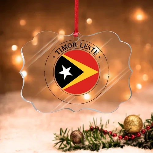 Vista 8 de Bandera de Andorra, adorno colgante de Navidad, bandera nacional, decoraciones de Navidad, adornos acrílicos, colgante para árbol de Navidad