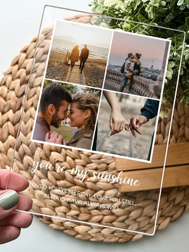 Vista 3 de MIRROR MANIA Nombres y palabras personalizados, collage de fotos, base de madera, soporte de escritorio, decoración del hogar, regalo para ella