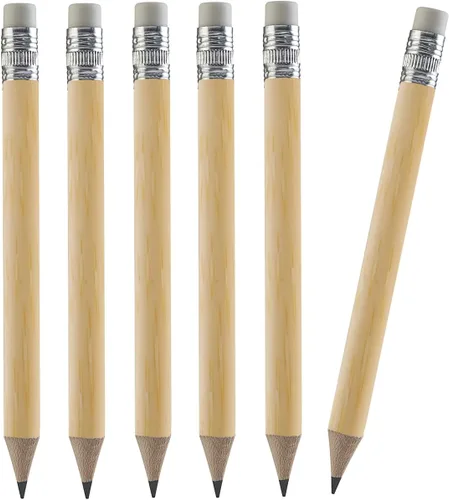 Vista 9 de TH Golf 100 piezas de lápices de golf, lápices mini de medio tamaño de 4 pulgadas con goma de borrar, madera afilada, mini redondos para escuelas