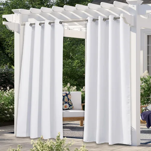 Vista 35 de NICETOWN Cortina para Exteriores para Patio Impermeable de 84 Pulgadas de Ancho, Aislamiento Térmico con Ojales Antioxidantes Bloqueo UV Cortina