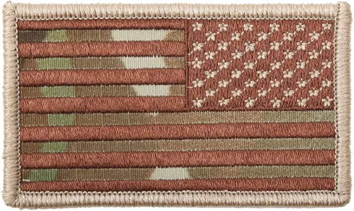 Vista 6 de Rothco Parche de la bandera americana, gancho trasero (reverso negro/plateado)