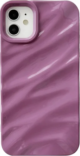 Vista 9 de Caseative Funda para iPhone 11, funda suave con forma de onda rizada con patrón de ondulación de agua (negro) Water Ripple Pattern Curly Wave