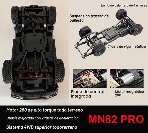 Vista 7 de HLSFWDRIVE 1/12 RC Crawler MN82 PRO RC Truck Off Road Land Cruiser