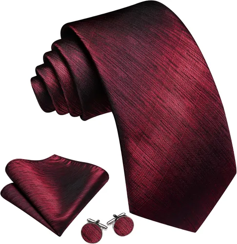 Vista 354 de Barry.Wang Juego de corbatas para hombre, corbata de seda a rayas, tejido a cuadros, gemelos formales, negocios, boda