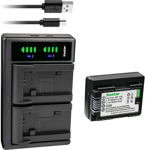 Vista 8 de Kastar BP-709 LTD2 Cargador de batería USB compatible con Canon LEGRIA HF M406 HFM406, LEGRIA HF M506 HFM506, LEGRIA HF M606 HFM606, LEGRIA HF M706