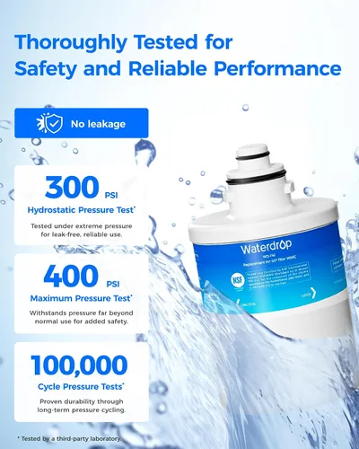 Vista 8 de Waterdrop WD-F41 Repuesto para GE® MXRC, FXRC, FXRT, HXRC, 9905, 46-9905 y 1E1013, filtro de agua para refrigerador, 1 paquete