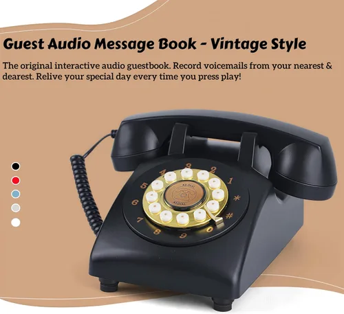 Vista 2 de RetroVox Libro de invitados de audio, libro de invitados de boda, libro de mensajes de audio, estilo vintage para recepción de boda, despedida