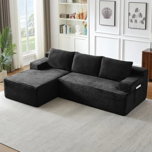 Vista 24 de Sofás seccionales en forma de U de gran tamaño de 141 pulgadas con consola de almacenamiento para sala de estar, sofá y sofá simétrico con otomanas