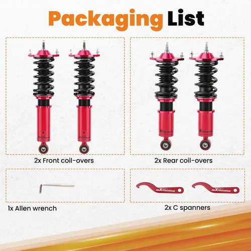 Vista 9 de Coilovers para Mazda Miata 1990-2005, para Mazda MX-5 1989-1998, kit de suspensión de amortiguador ajustable de 24 niveles, amortiguador