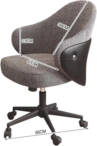 Vista 2 de Ergonomic Office Chair with Armrests and Wheels, Wide Seat Desk Chairs for Home Office, Apartment, Vanity