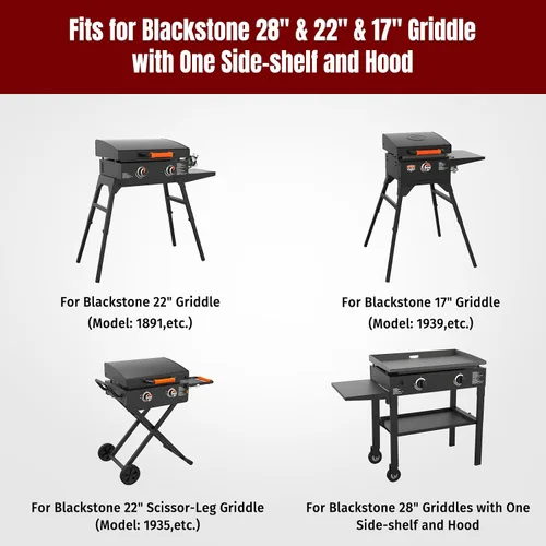 Vista 2 de SHINESTAR Cubierta de Parrilla para Blackstone de 22" y 28" Cubierta de Parrilla de Estante Único con Capucha y Soporte, Cubierta Impermeable