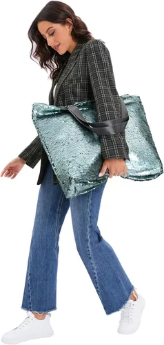 Vista 5 de Sequin Bling Tote Bag for WomenLarge Bling Beach Tote Bags