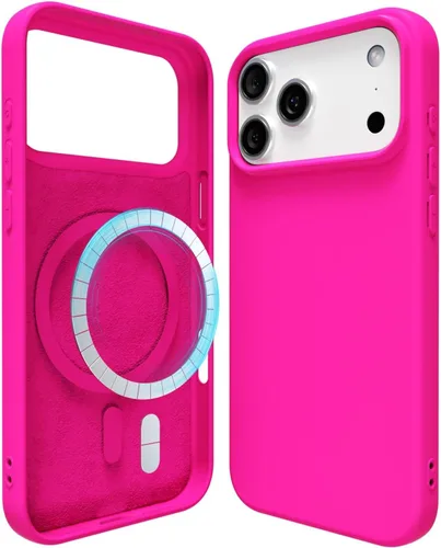 Vista 46 de oakxco Funda de silicona para iPhone 13 Mini/ 12 Mini magnética, compatible con carga inalámbrica Magsafe, goma delgada y suave, cubierta protectora