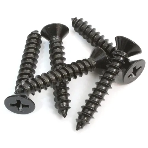 Vista 8 de Bolt Dropper Tornillos para madera #8 x 1 pulgada, paquete de 100 – Tornillo Phillips de cabeza plana de acero inoxidable recubierto de xylan negro