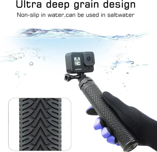 Vista 2 de GEPULY - Trípode impermeable de aluminio para cámara y teléfono For Insta360 DJI AKASO 316 Stainless Steel 8.5"-28"Diving Monopod Twist-Lock