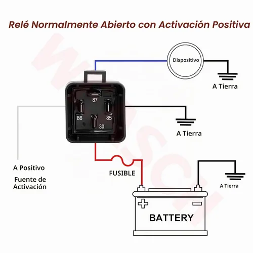 Vista 6 de Kit de Relé Impermeable, 12V 40A, 4 Pines SPST, Cables de Cobre Estañado de Servicio Pesado 14 AWG, Conjunto de Relé Automotriz y Arnés