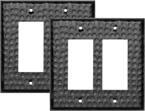 Vista 9 de Monarch Abode placa de pared basculante de una banda, placa de pared de cobre puro martillado a mano para un solo interruptor, cubierta decorativa