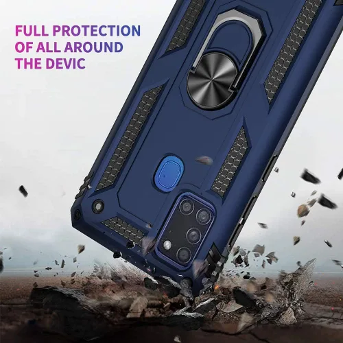 Vista 3 de Funda para Xiaomi Poco F3/Redmi K40/K40 Pro con protector de pantalla de vidrio [2 unidades], híbrida resistente de doble capa, antiarañazos, a