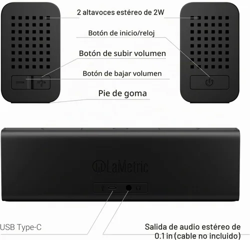 Vista 3 de Reloj de tiempo con WiFi para Smart Home Lametric
