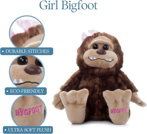 Vista 5 de The Petting Zoo Bigfoot Girl - Peluche de animal de peluche, regalos para niños, animales salvajes de la vida silvestre, mono de pie grande, juguete