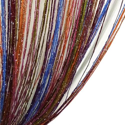 Vista 22 de Cortina decorativa separadora de ambientes, diseño de cadenas con flecos de cristal, 78.7 x 39.3 pulgadas, de Eve Split