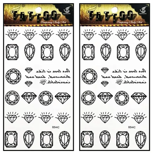 Vista 5 de Tatuajes 2 hojas azul rosa serpiente dragón calavera ala temporal tatuajes arte corporal pegatinas falsas impermeables extraíbles