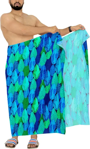 Vista 5 de HAPPY BAY Traje de baño corto hawaiano para hombre, traje de baño de verano para hombre, vacaciones, playa, vacaciones, ropa de playa, pareo