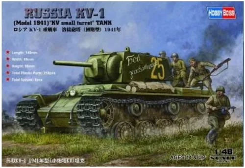 Vista 5 de Hobby Boss Tanque ruso KV-1 modelo 1942 con kit de construcción de modelo de vehículo de torreta simplificada