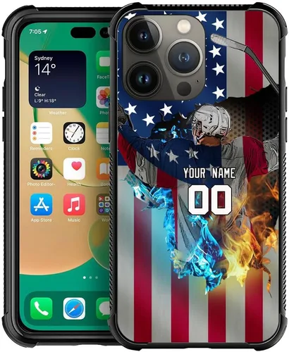 Vista 6 de DJSOK Funda personalizada con nombre de la bandera de Estados Unidos para Apple iPhone 14 Pro Max PLUS/13 12 11 Mini/Xs X Xr/7 8 Plus SE2 2020