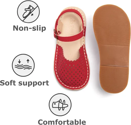 Vista 71 de THEE BRON Sandalias cómodas para niñas, zapatos para niños, sandalias rellenas