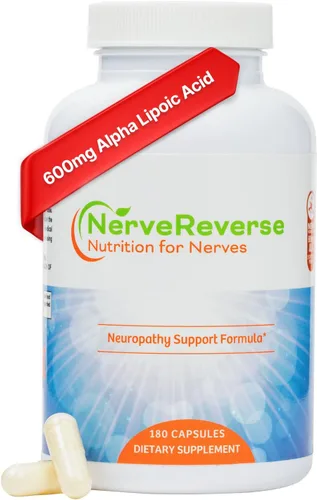 Vista 10 de NerveReverse Neuropatía Support Formula-Ácido alfa lipoico 600 mg, Benfotiamina Extra Fuerza, B12, B9, B6 y D3 - Apoyo para nervios, energía