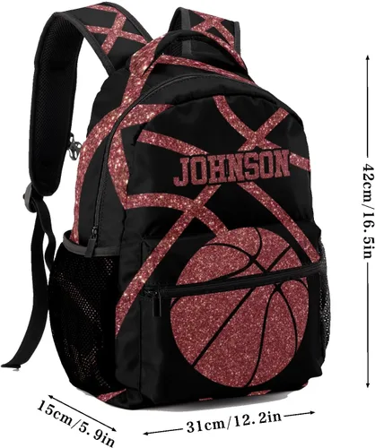 Vista 7 de Mochila escolar personalizada de baloncesto deportiva para niños, bolsas de viaje casuales para estudiantes, niñas y niños, Diseño 7