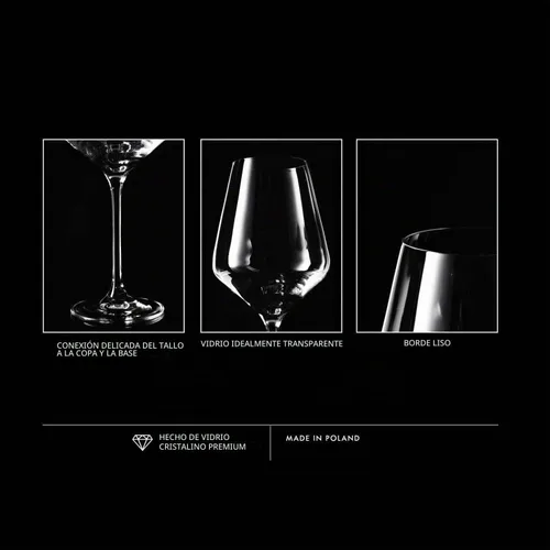 Vista 8 de Krosno - Copas de vino tinto de 4 piezas, 18.6 onzas, colección vanguardista