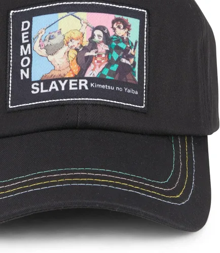 Vista 3 de Demon Slayer Gorra de béisbol Kimetsu No Yaiba para hombre, con logotipo de Tanjiro Kamado con ala curvada, gorra para papá para hombres y niños