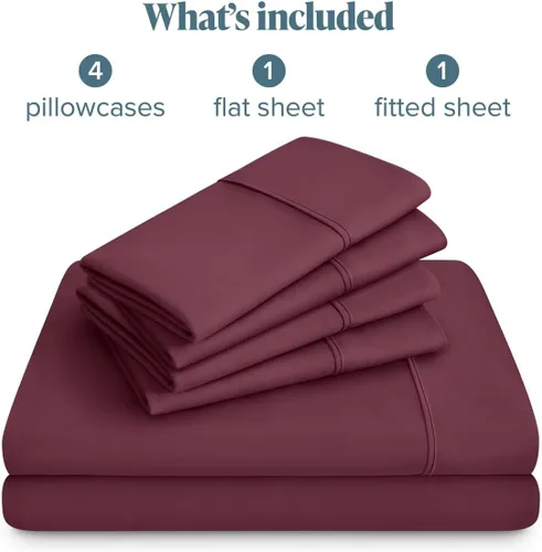 Vista 36 de Bare Home Sheet Set 1800 Ultra-Soft with 2 Pillowcases (Twin XL, Dark Blue)