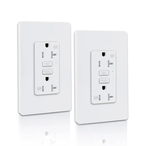Vista 8 de 15 Amp GFCI Outlet with USB C Ports & USB-A, 1PCS 24W Self-Testing GFCI USB Combo with LED Indicator, Tamper Resistant for Kitchen & Bathroom