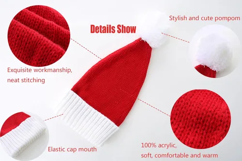Vista 3 de LMLALML Sombreros de Navidad para mujeres niños y hombres elegante de punto cálido divertido gorro para Año Nuevo fiesta festiva