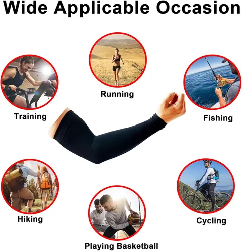 Vista 6 de PFFY 4 Packs UV Protection Cooling Arm Sleeves for Men and Women UPF 50 Sun Sleeve