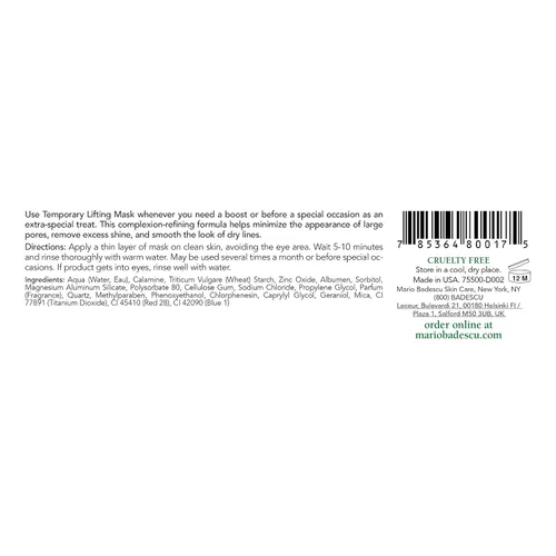 Vista 2 de Mario Badescu Máscara de levantamiento temporal, mascarilla facial definitiva para el cuidado de la piel para ocasiones especiales, cuidado facial