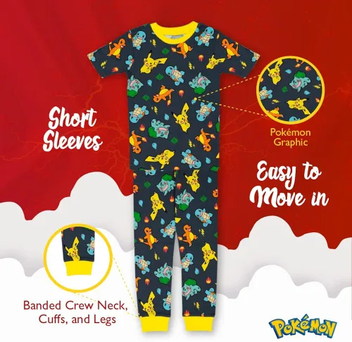 Vista 4 de Pokemon Boys' Big Snug-fit Pajamas