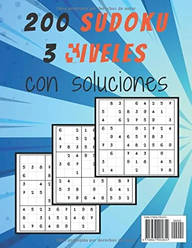 Vista 2 de Sudoku para Niños 8-12 Años juegos para jugar en familia, 200 cuadrículas tres niveles con instrucciones y soluciones, Regalo niño y niña