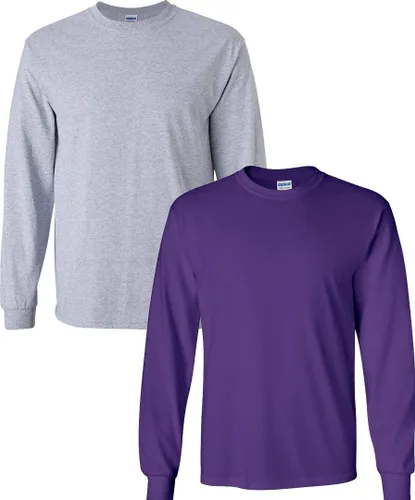 Vista 79 de Gildan - Camiseta de algodón y de manga larga para hombre, modelo G2400 (1) verde irlandés + (1) negro