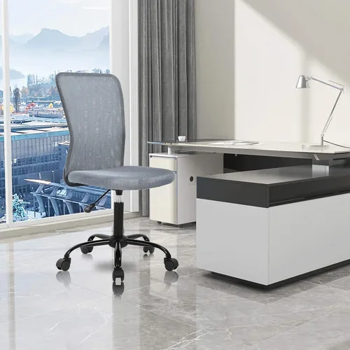 Vista 9 de BLKMTY Silla moderna de malla sin brazos de oficina, azul, altura ajustable, capacidad de 250 libras, certificado BIFMA